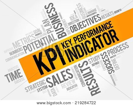 Kpi - Key Performance Indicator Word Cloud Collage Business Concept Background