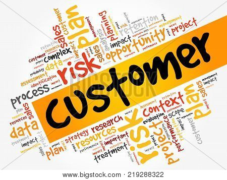 Customer Word Cloud Collage, Business Concept Background