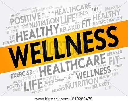 WELLNESS word cloud fitness sport health concept