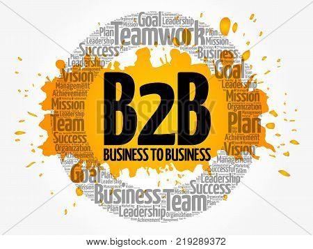 B2B (Business to Business) circle word cloud business concept