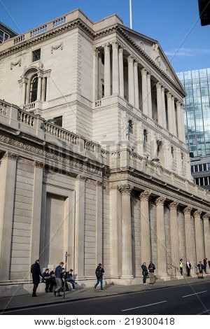 London United Kingdom - October 30th 2017:- The bank of England Central bank of the UK located on Threadneedle Street