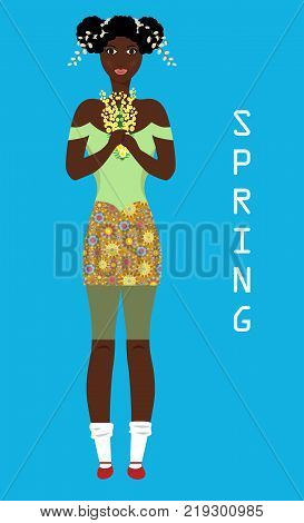 illustration - portrait of a beautiful woman who represents SPRING.