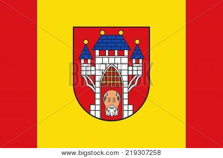 Flag of Vechta is the biggest city and also the capital of the Vechta district in Lower Saxony Germany. Vector illustration
