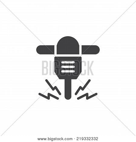 Jackhammer icon vector, filled flat sign, solid pictogram isolated on white. Hydraulic breaker symbol, logo illustration