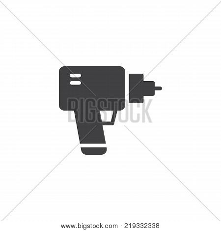 Manual electric driller icon vector, filled flat sign, solid pictogram isolated on white. Hand drill symbol, logo illustration