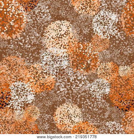 Vector seamless pattern with small furry flowers or pompoms, can be used for web print spring summer fashion fabric textile card background.