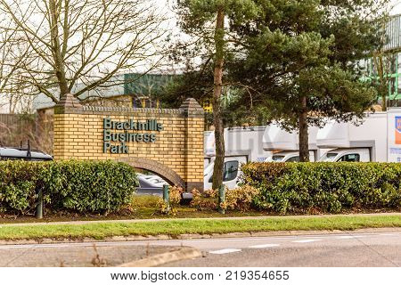 Northampton UK December 07, 2017: Brackmills Business Park Logo Sign in Brackmills Industrial Estate.