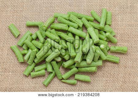 close up of slice of Yard long Bean