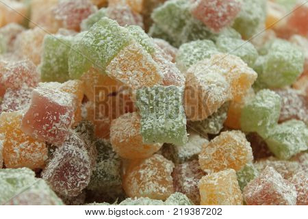 Candied And Glazed Fruit Colored And Sweet