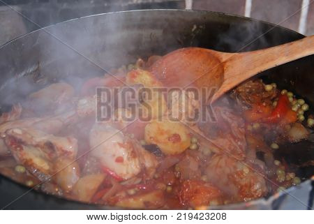 Cooking On The Disks Of Plowing The Land Typical Kitchen Of The Pampa Argentina