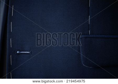 Elegant semi-ready suit, closeup