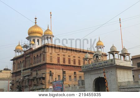 New Delhi India - October 27, 2017: Shri Digambar Jain Lal Mandir In Old Delhi Downtown Area.