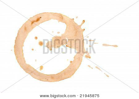 Rundweg von Kaffeebecher auf Papier