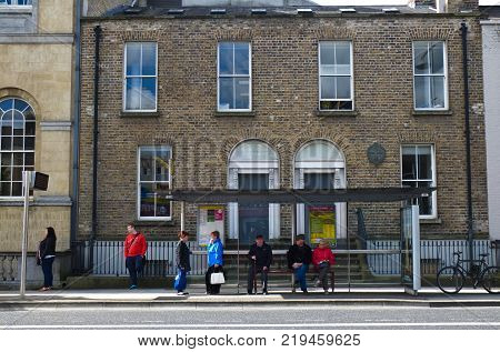 9 may 2014-dublin-ireland- people walking in the street of Dublinireland