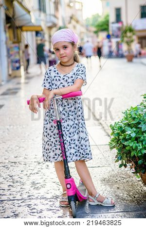 Cute young girl portrait caucasian shite smile