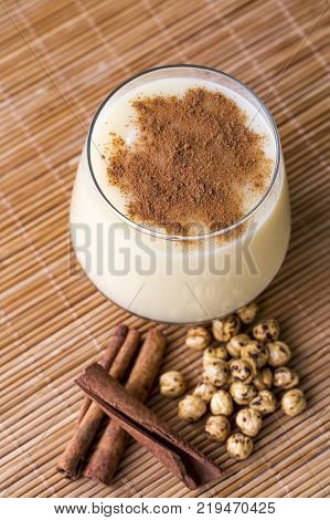 Boza or Bosa, traditional Turkish drink with roasted chickpea