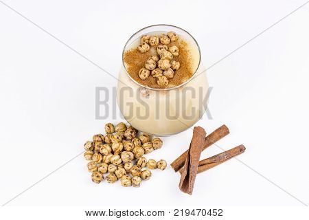 Boza or Bosa, traditional Turkish drink with roasted chickpea