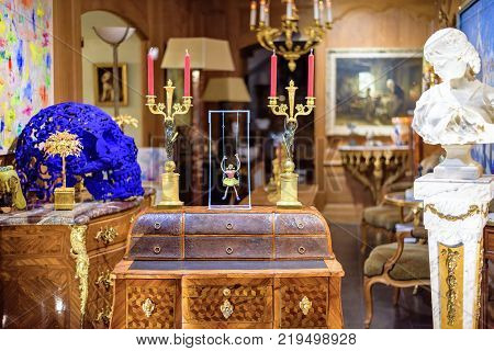 Night View To Classic Royal Furniture With Ornaments In A Museum