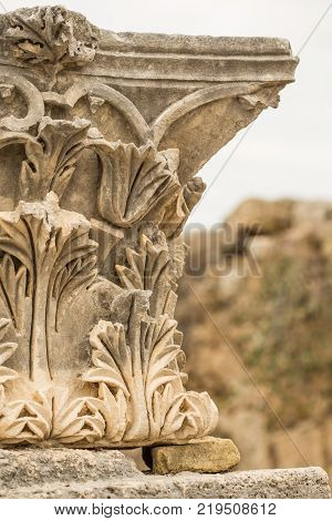 Piece Of Carved Stone In Ancient Town