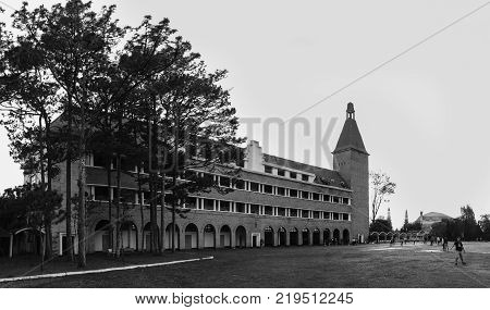 Dalat Vietnam - Nov 22 2017. school at downtown in Dalat Vietnam. The school founded in 1927 in Da Lat Vietnam to educate the children of French colonialists.