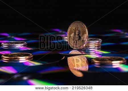 Bitcoin Virtual Currency. Trading with Bitcoin. The risk of buying a virtual currency. Crypto Currency background concept