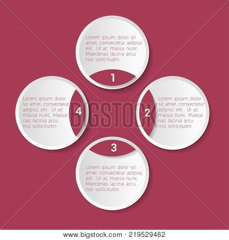 Business infographics. Timeline with 5 step, circles. Vector infographic element