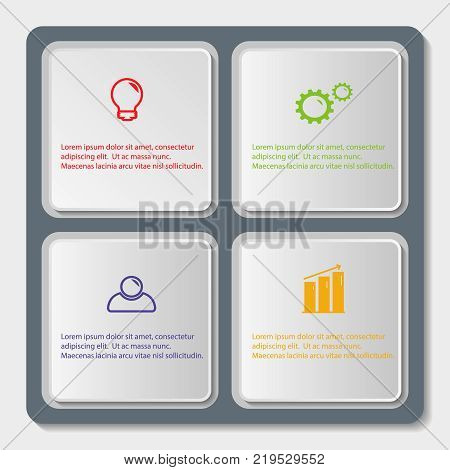 Business infographic template. Vector illustration. Can be used for workflow layout, banner, diagram, number options, web design.