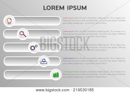Modern business steps to success chart and graph options banner. Vector illustration.