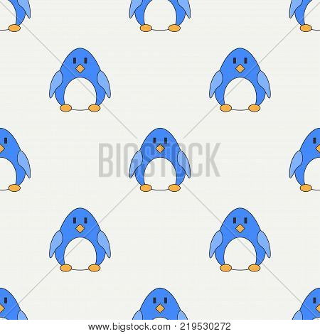 Seamless pattern with kids drawings in blue color Vector Image