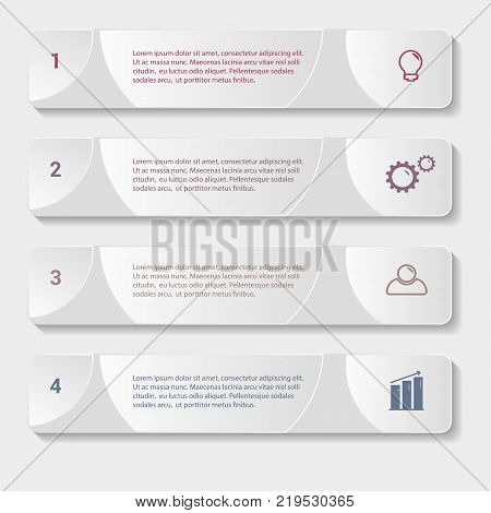 Vector stripes for infographic. Template for diagram, graph, presentation and chart. Business concept with 4 options, parts, steps or processes. Abstract background.