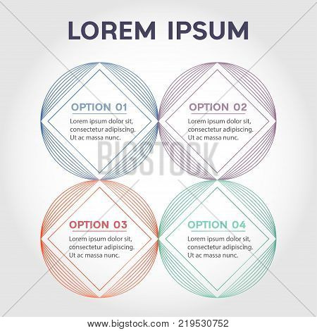 Vector infographic circle template with 4 steps, options, stages. Can be used for graph, workflow layout, brochure, report, presentation, web design