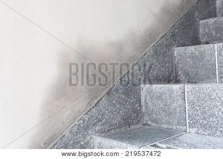 industrial construction building staircase Whets stone on floor concrete