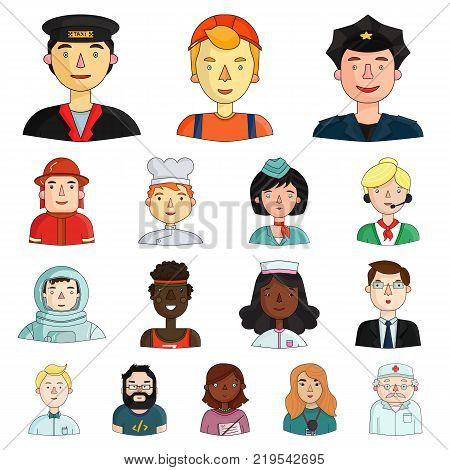 People of different professions cartoon icons in set collection for design. Worker and specialist vector symbol stock  illustration.