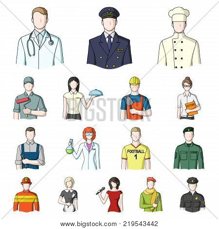 People of different professions cartoon icons in set collection for design. Worker and specialist vector symbol stock  illustration.
