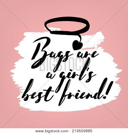 Stylish Bag Lettering. Do Not Cry, Buy A Bag. Motivation For Girls And Women. Editable Vector Illust