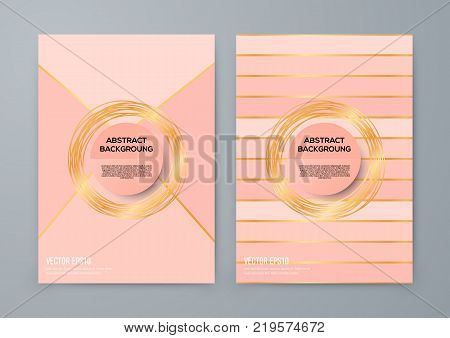 Brochure template with rose goldbackground. cover backdrop for banner or poster design