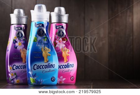 Bottles Of Liquid Coccolino Fabric Softener