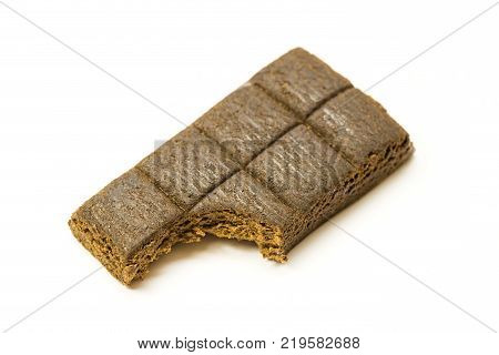 Bars of medical hematogen on a white background shot close-up