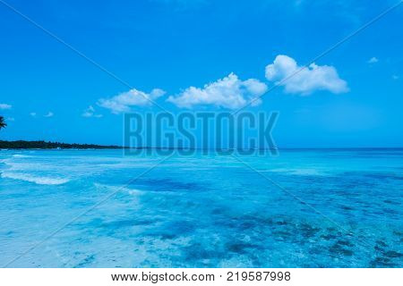Travel photography - tropical seascape (Saona island, Dominican Republic).