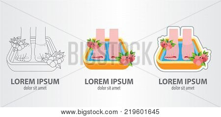 Logo footbath, contour logo, stroke logo Vector illustration