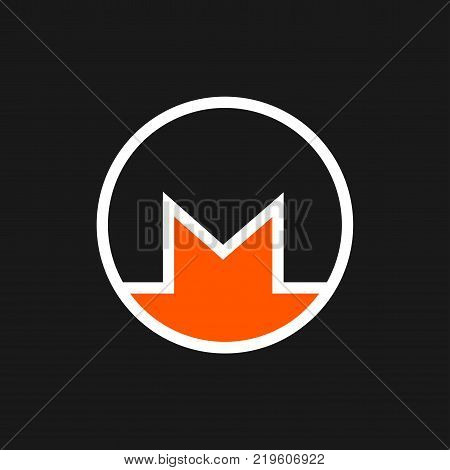 Monero cryptocurrency icon on a gray background