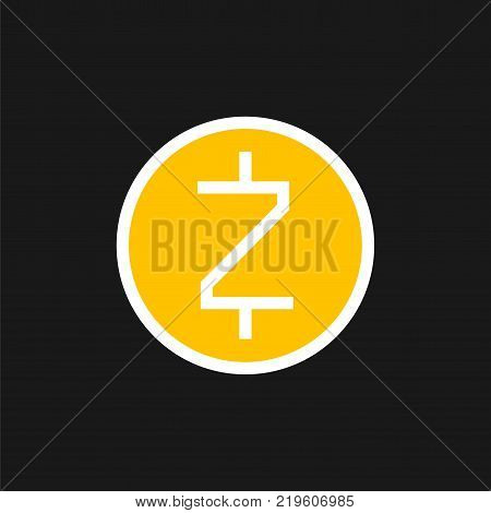 Zcash cryptocurrency icon on a gray background