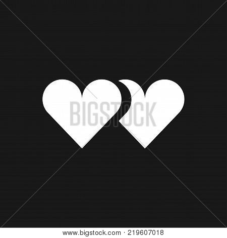 Glyph icon of the hearts on a gray background