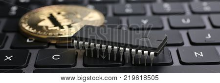 bitcoin on laptop keyboard exchage crypto currency mining
