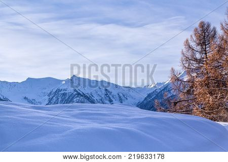 snow mountains landscape luesen south tirol Italy