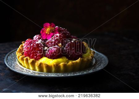 Home Made Tartlets With Raspberries. Home Made Tartlets With Raspberries.home Made Tartlets With Ras