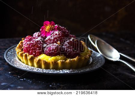 Home Made Tartlets With Raspberries. Home Made Tartlets With Raspberries.home Made Tartlets With Ras