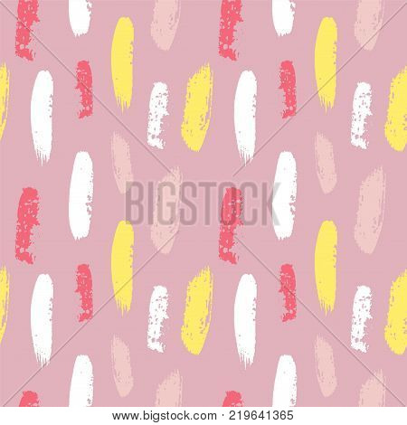 Vector seamless pattern. Abstract background with hand drawn brush strokes. Ink painted hand made texture