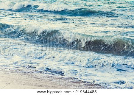 Tropical Hurricane Waves Of The Sea Of The Dominican Republic