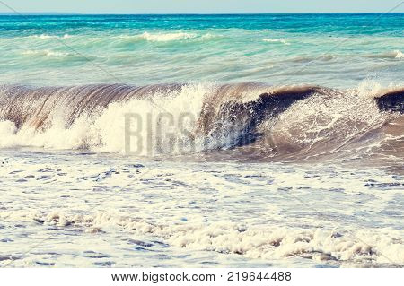 Tropical Hurricane Waves Of The Sea Of The Dominican Republic